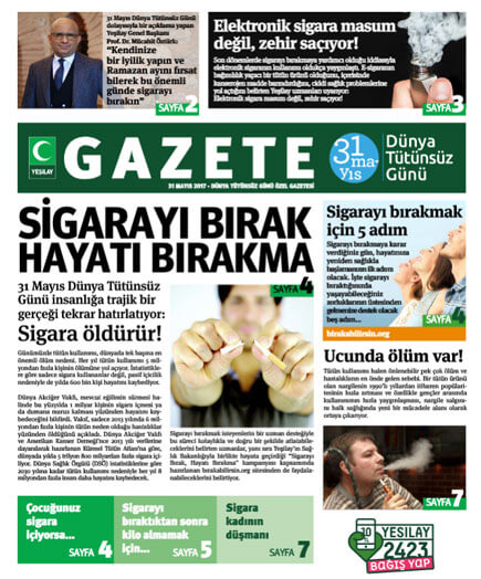 31 Mayıs Dünya Sigarasız Günü Gazetesi