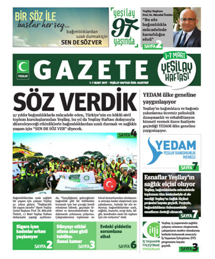 Yeşilay Haftası Özel Gazetesi