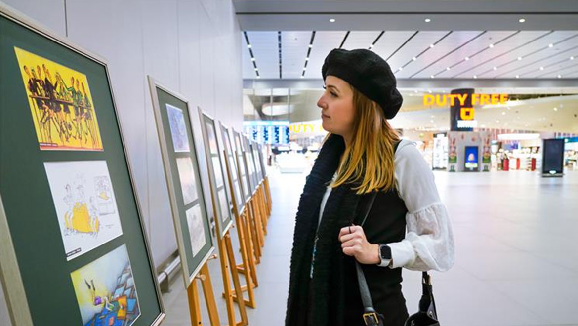 Addiction Through The Eyes Of World’s Cartoonists Exhibition” At Istanbul Airport