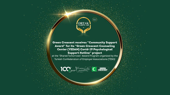 Green Crescent Received the “Community Support Award” with Its Project for the “YEDAM Covid-19 Psychological Support Line”