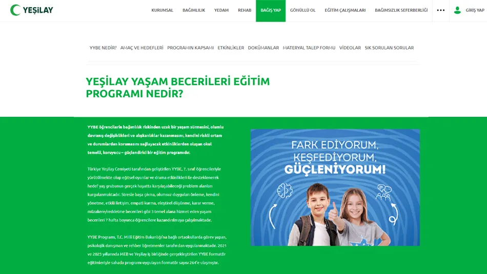 Yeşilay Yaşam Becerileri Eğitimi